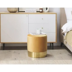 Beliani SOPHIA - Poef - Geel - 39 cm - Fluweel Sale