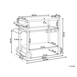 Beliani SPIAZZI - Keukentrolley - Zwart - Staal Outlet