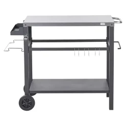 Beliani SPIAZZI - Keukentrolley - Zwart - Staal Outlet