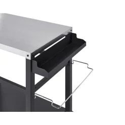 Beliani SPIAZZI - Keukentrolley - Zwart - Staal Outlet