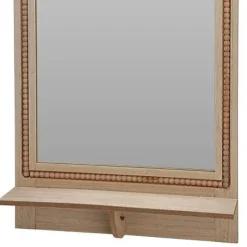 Merkloos Spiegel met plank - vierkant - MDF - kralen rand - 40 x 10 x 60cm Clearance