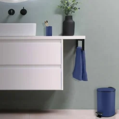 Spirella Pedaalemmer Cannes - blauw - 3L - metaal - 17 x 25 cm Online