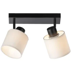 Leen Bakker Spot 2-lichts Amani - zwart/off-white - E27 Clearance