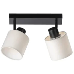 Leen Bakker Spot 2-lichts Amani - zwart/off-white - E27 Clearance