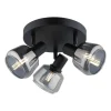Leen Bakker 3-Spot Noah smoke glas zwart E14 Discount