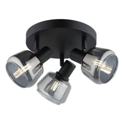 Leen Bakker 3-Spot Noah smoke glas zwart E14 Discount