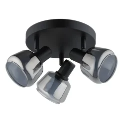 Leen Bakker 3-Spot Noah smoke glas zwart E14 Discount