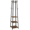 Merkloos Staande kapstok - industriële look - 8 haken - 45x181x45 cm - vintage bruin Online
