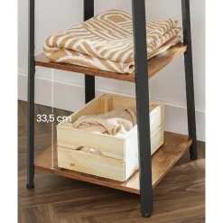 Merkloos Staande kapstok - industriële look - 8 haken - 45x181x45 cm - vintage bruin Online