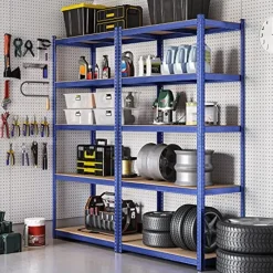 Songmics Stalen stellingkast met 5 etages, 875 KG, 40x90x180cm, blauw Discount