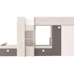 Trasman Stapelbed Beau (lattenbodem onderste bed niet inbegrepen) - grenen/grijs Clearance