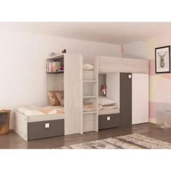 Trasman Stapelbed Beau (lattenbodem onderste bed niet inbegrepen) - grenen/grijs Clearance