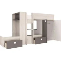 Trasman Stapelbed Beau (lattenbodem onderste bed niet inbegrepen) - grenen/grijs Clearance