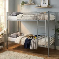 Emob Exclusive Stapelbed Dixie 90x200cm - metaal - mat grijs Discount