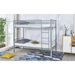 Emob Exclusive Stapelbed Dixie 90x200cm - metaal - mat grijs Discount