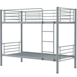 Emob Exclusive Stapelbed Dixie 90x200cm - metaal - mat grijs Discount