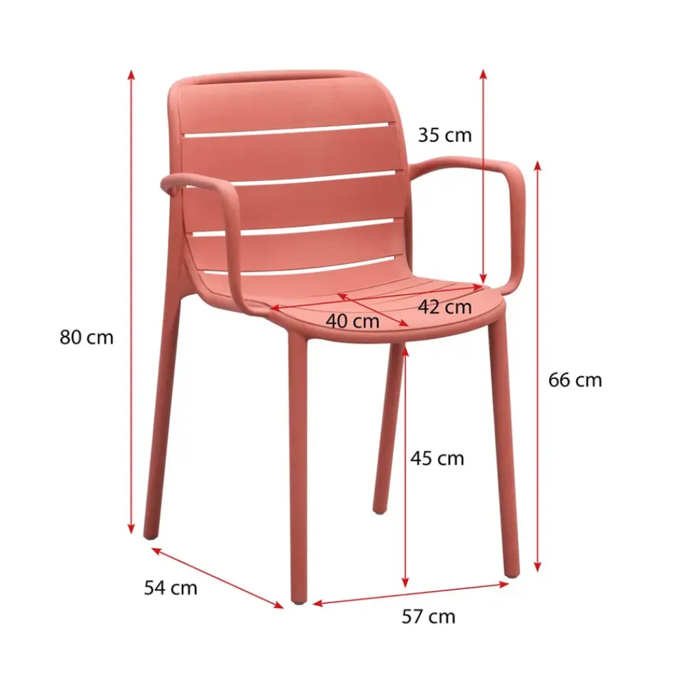 Leen Bakker Stapelstoel Nice - kunststof/terracotta Sale