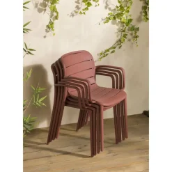 Leen Bakker Stapelstoel Nice - kunststof/terracotta Sale