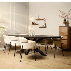 Starfurn - Eettafel Brandy - Zwart - 110x240x76 cm Online