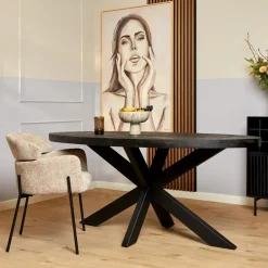 StarFurn - Eettafel Denver 180 cm ovaal - zwart Discount