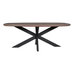 StarFurn - Eettafel Madison 280 cm Deens Ovaal walnoot - zwart New