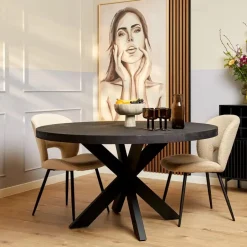 StarFurn - Ronde eettafel Denver - ø150 cm - zwart Outlet