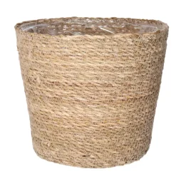 Ter Steege Steege Plantenpot - beige - gevlochten zeegras - 22 x 19 cm Discount
