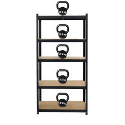 IVOL Stellingkast / Magazijnstelling - Zwart - 5 planken Discount