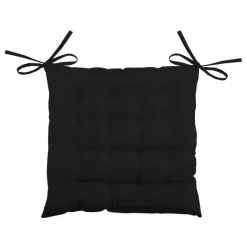 Stof Textile stoelkussen - zwart - 40 x 40 x 4 cm Best