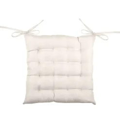 Stof Textile stoelkussen - gebroken wit - 40 x 40 x 4 cm