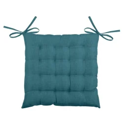 Stof Textile stoelkussen - petrol blauw - 40 x 40 x 4 cm