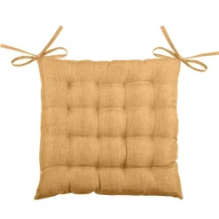 Stof Textile stoelkussen - okergeel - 40 x 40 x 4 cm Clearance