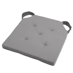 Stof Textile stoelkussen - grijs - 38 x 38 x 4 cm Discount