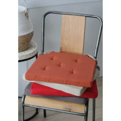 Stof Textile stoelkussen - grijs - 38 x 38 x 4 cm Discount