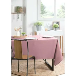 Stof Textile Tafelkleed - 145 x 240 cm - oud roze - Tafellaken Clearance