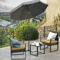 ACAZA Stokparasol - Strandparasol - Ø 200 cm - Kantelbaar - met Draagtas - Grijs Best