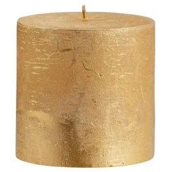 Leen Bakker Stompkaars rustiek - goudkleur - 10xØ10 cm Sale