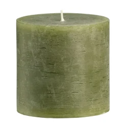 Leen Bakker Stompkaars rustiek Sfeer - olijfgroen - 10 cm Outlet