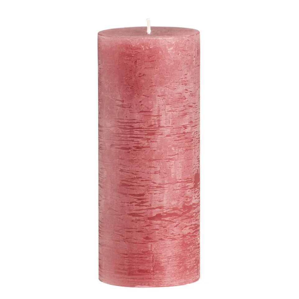 Leen Bakker Stompkaars rustiek Sfeer - oudroze - 17 cm Best