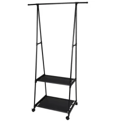 Storage Solutions Kledingrek met planken - metaal - op wielen - zwart - 85 x 45 Hot