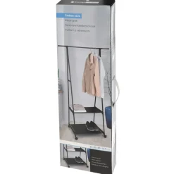 Storage Solutions Kledingrek met planken - metaal - op wielen - zwart - 85 x 45 Hot