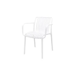 Van der Garde Tuinmeubelen - Premium Stripe stapelbare tuinstoel - Wit New