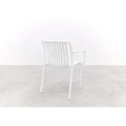 Van der Garde Tuinmeubelen - Premium Stripe stapelbare tuinstoel - Wit New