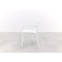 Van der Garde Tuinmeubelen - Premium Stripe stapelbare tuinstoel - Wit New