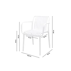 Van der Garde Tuinmeubelen - Premium Stripe stapelbare tuinstoel - Wit New