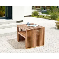 Beliani SULZANO - Tuinbank set van 2 - Lichthout - Acaciahout Discount