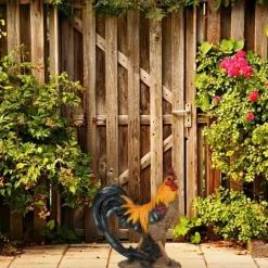 Sunnydays Tuin decoratie Haan/kippen beeld - 34 x 36 cm - buiten Hot