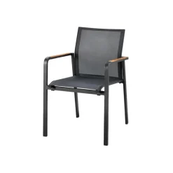 Hello Suns Suns Tutti stapelbare tuinstoel - Antraciet met teak armleuning Outlet