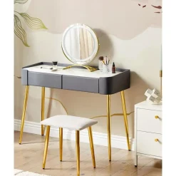 Beliani SURIN - Kaptafel - Grijs - MDF New