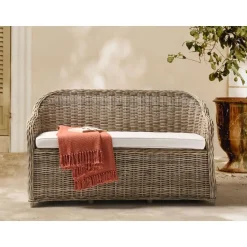 Leen Bakker SUSUA - Tuinbank - Gebroken wit - 150 cm - Rotan Best